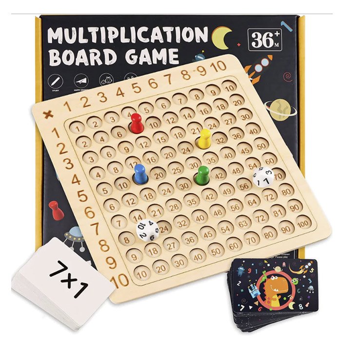 Дървена табела за учене на умножение - Montessori