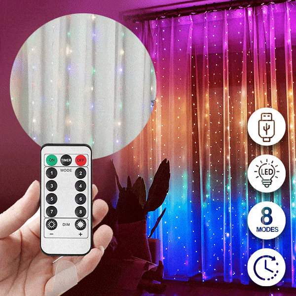 Многоцветна светлинна завеса с 300 LED светлини - Colorlights