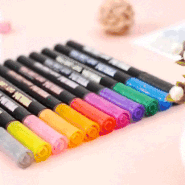 Сребристи маркери с цветна рамка - 12 бр. - Silvermarkers