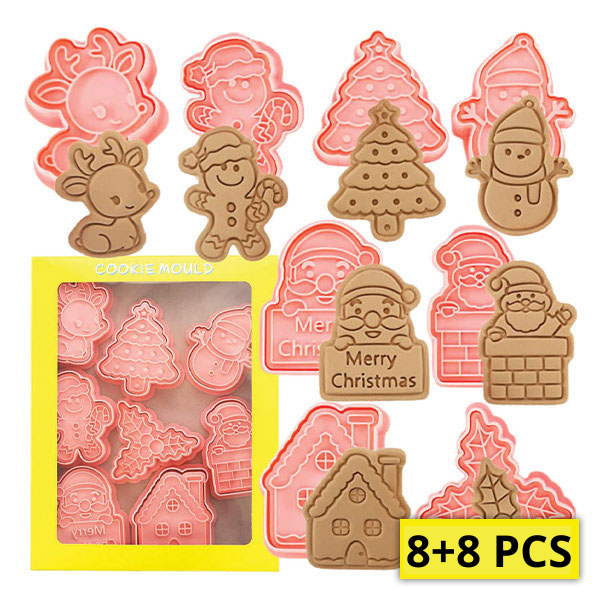 Колекция от форми за коледни бисквитки (8 + 8 GRATIS) - Biscuity